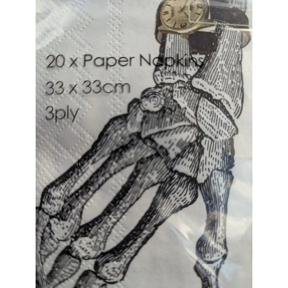 20 Paper Napkins 2 Skeletal Gothic Hands New Bee Watch Decoupage Party